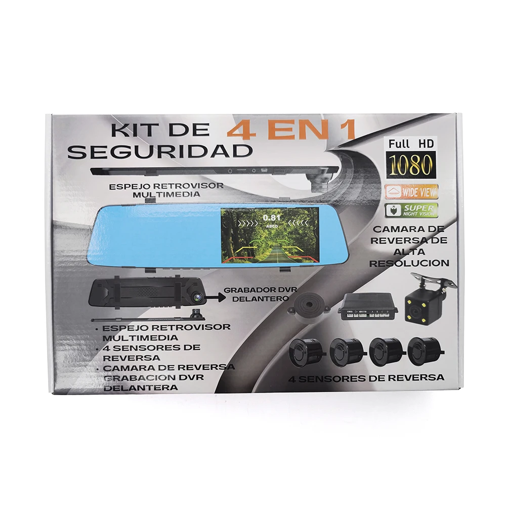 Universal Car Radar & Reversing Monitor 4 in 1 Waterproof Night Vision Parking Sensor Camera Vehicle Recorder dash cam