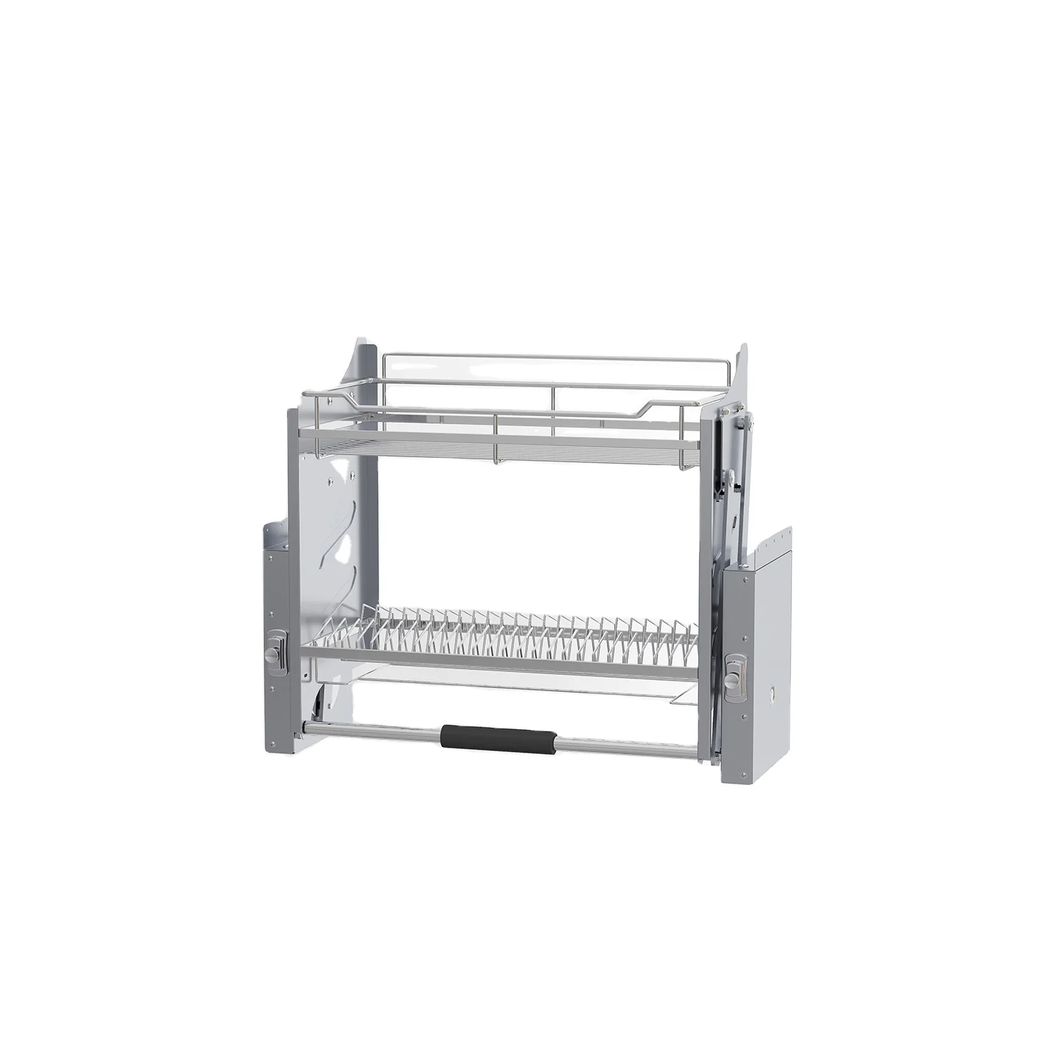 Wellmax Silver Color Kitchen Cabinet Chrome Wall Cabinet Afterburner Pull Down Basket Lifting Basket