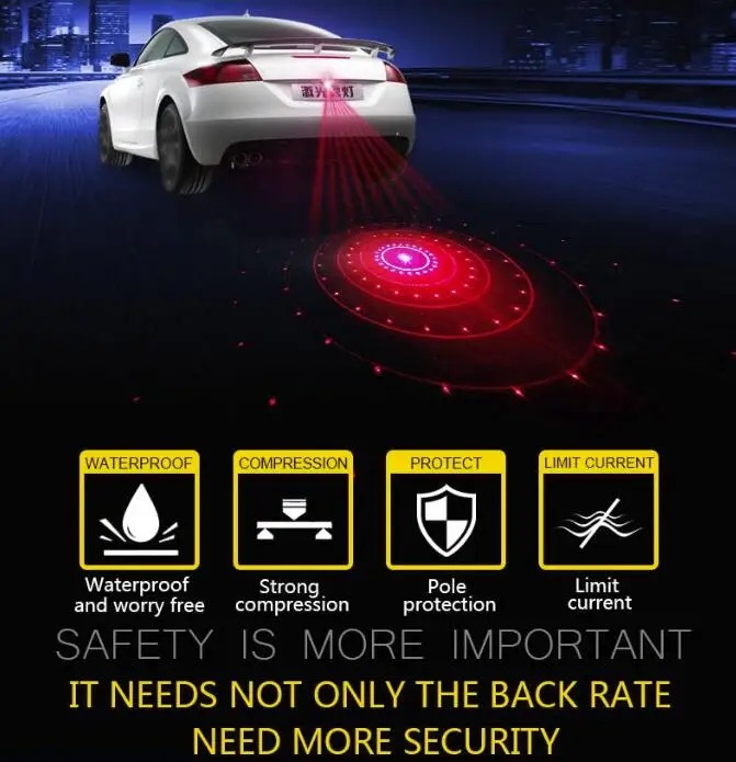 CARDI Wholesale Projection road lamp car red laser fog light rear for lights