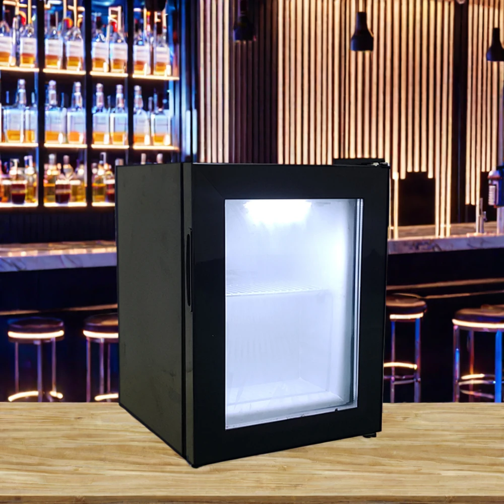 Meisda SD21 21 Liters Inner Led Light and Fan Metal Ice Cream Mini bar Freezer with Compressor