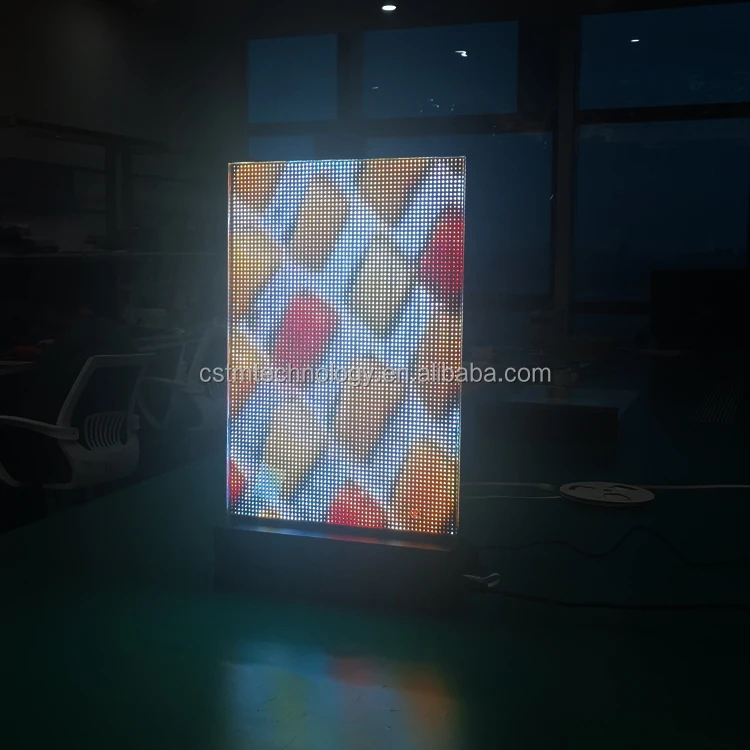 1030*1000mm p5 p10 Electronic Glass Exhibition Hall Smart Glass Video Computer Phone Control Display LED Photoelectric Glass