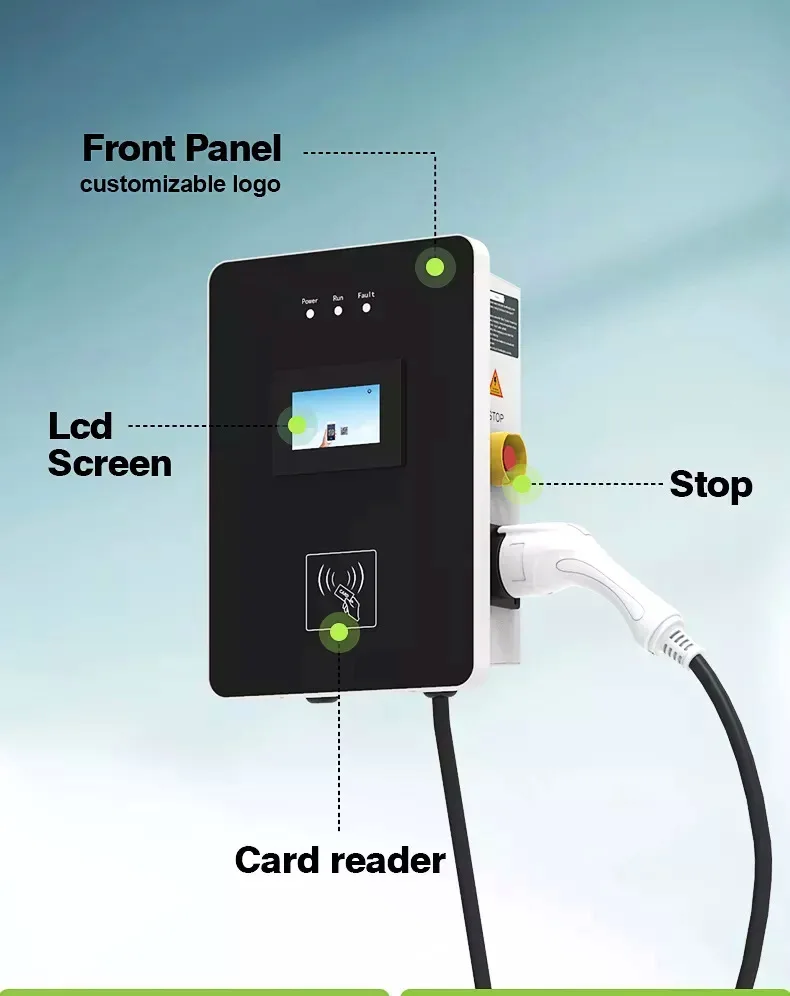 7kw New Energy Electric car Level 2  Wall-mounted Charging Stations AC EV Charger with EVSE type2 plug EV Charging Pile