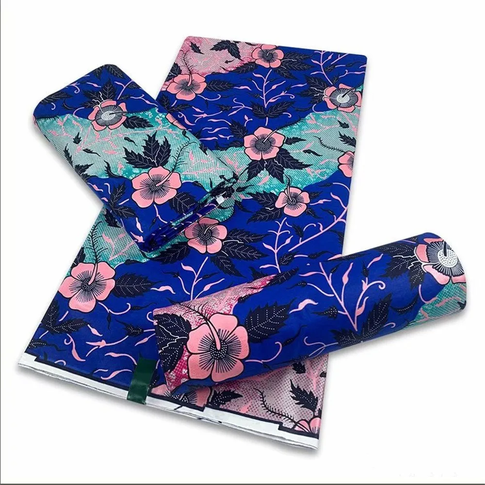 Beautifical ankara golden prints 6 yards cotton flower wax african for clothes ML9SJ232-252