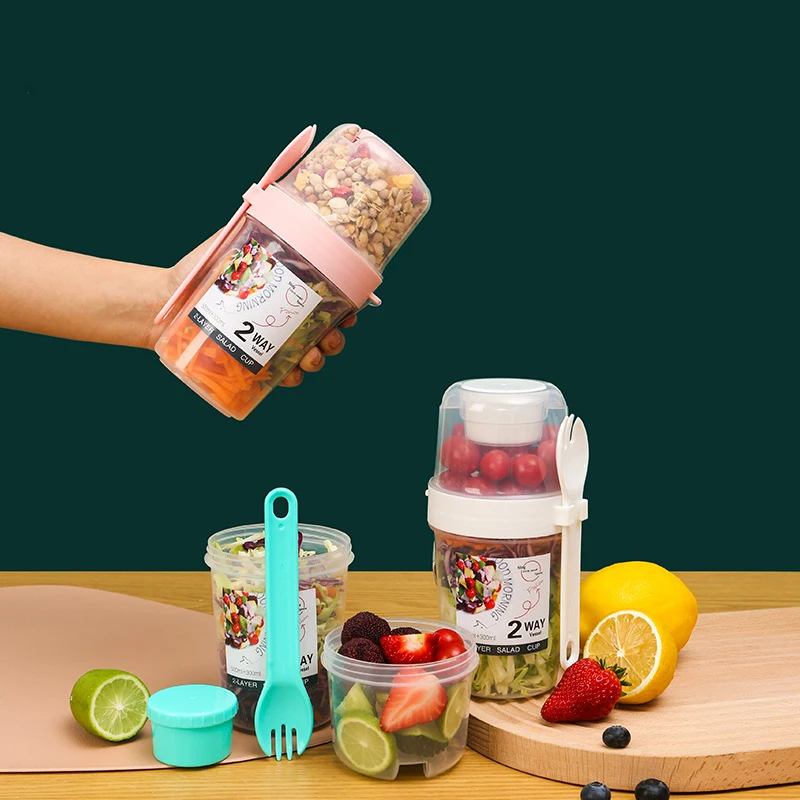 Promotional cheap Custom portable fruit yogurt cup Breakfast salad cup Fitness salad cup