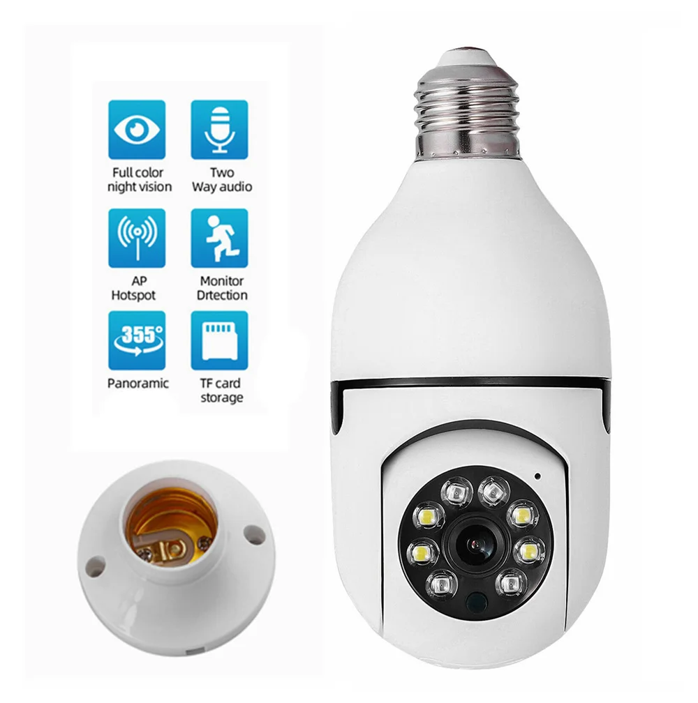 Беспроводная IP-камера E27 WiFi 1080P панорамная лампа PTZ домашняя охранная система видеонаблюдения камера с лампочкой
