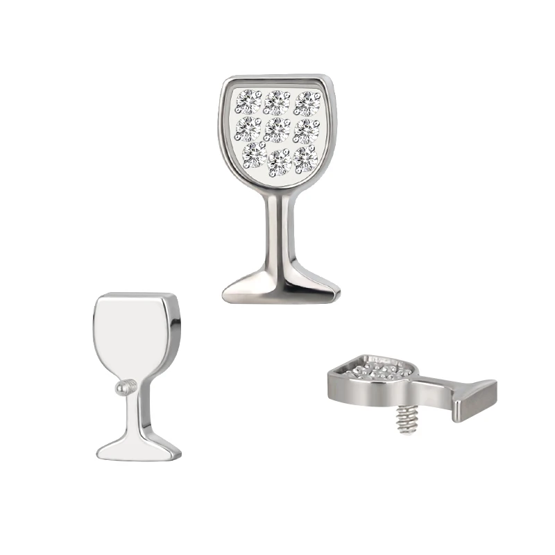 Wholesale G23 Titanium Piercing Ear Studs Labret Tragus Lip Rings Goblet Internal Thread Helix Earring Lobe Cartilage Jewelry