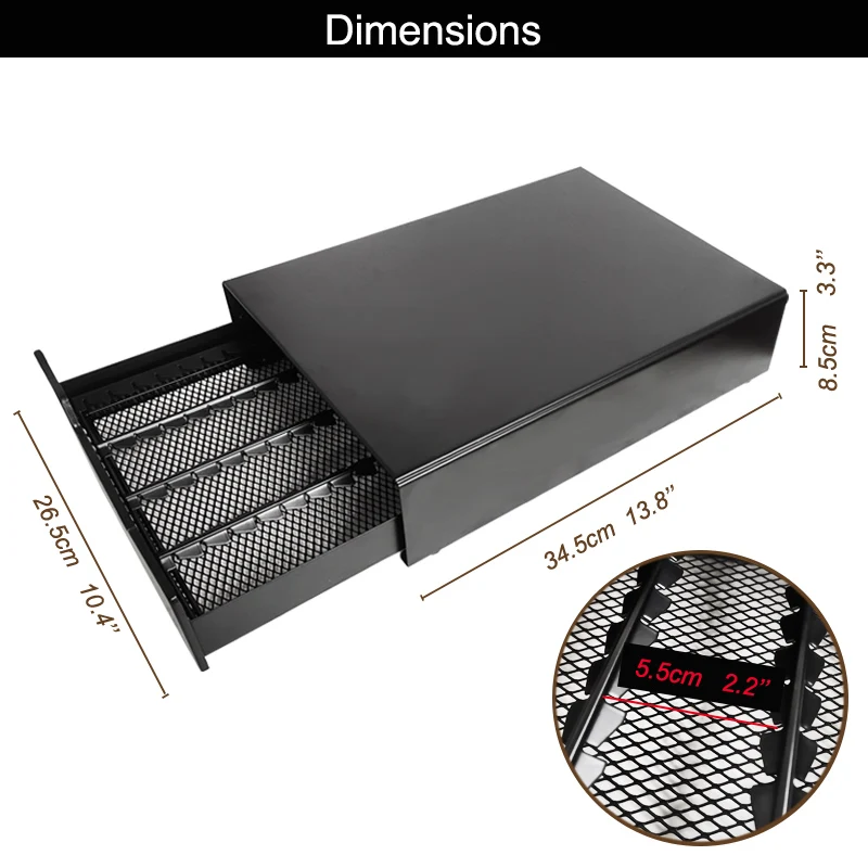 New Design Metal Nespresso Coffee Pod Holder 40PCS Drawer Storage Rack Countertop Organizer