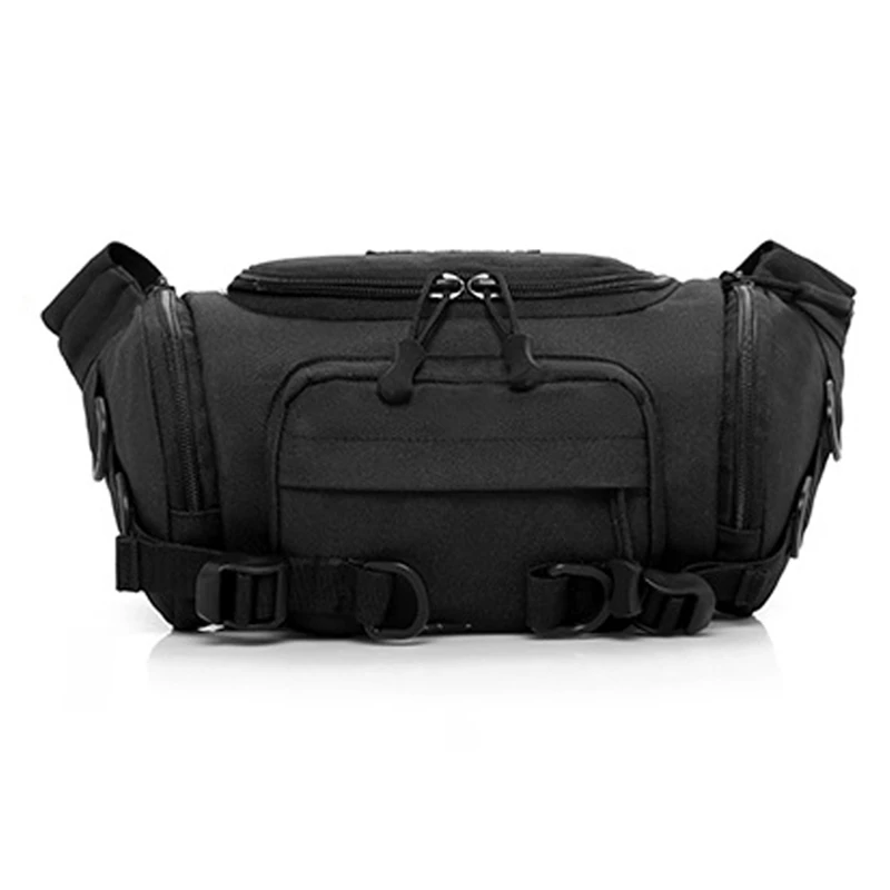 HZAILU Customized Printing men fashion outdoor black bum bag fanny pack