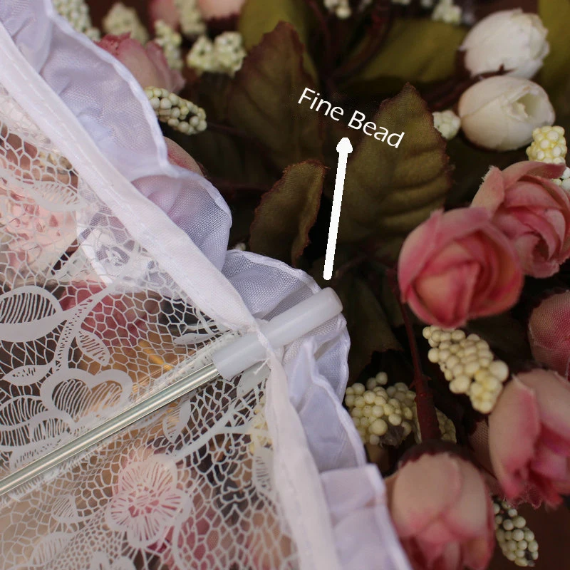 Korean Style Transparent Lace Customized Sunny Rain Straight Umbrella For Lady