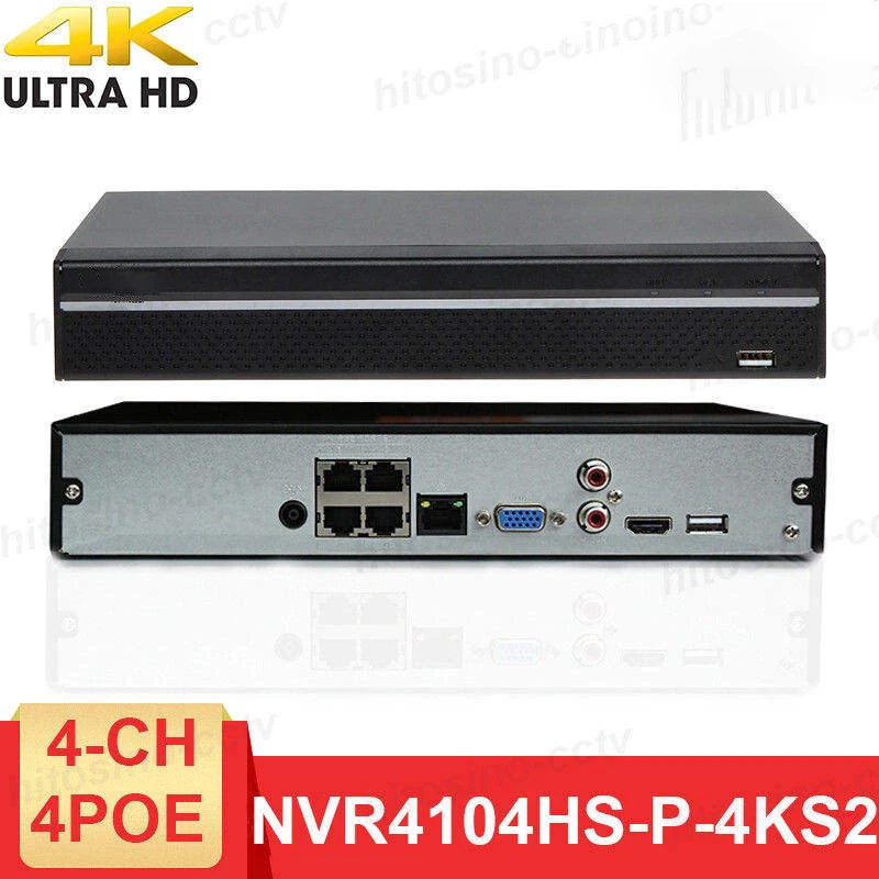 DH 6MP POE AUDIO CAMERA HDBW4631R-AS 4K Plug&Play  NVR4104-P-4KS2 DH 4CH CCTV SYSTEM Kit