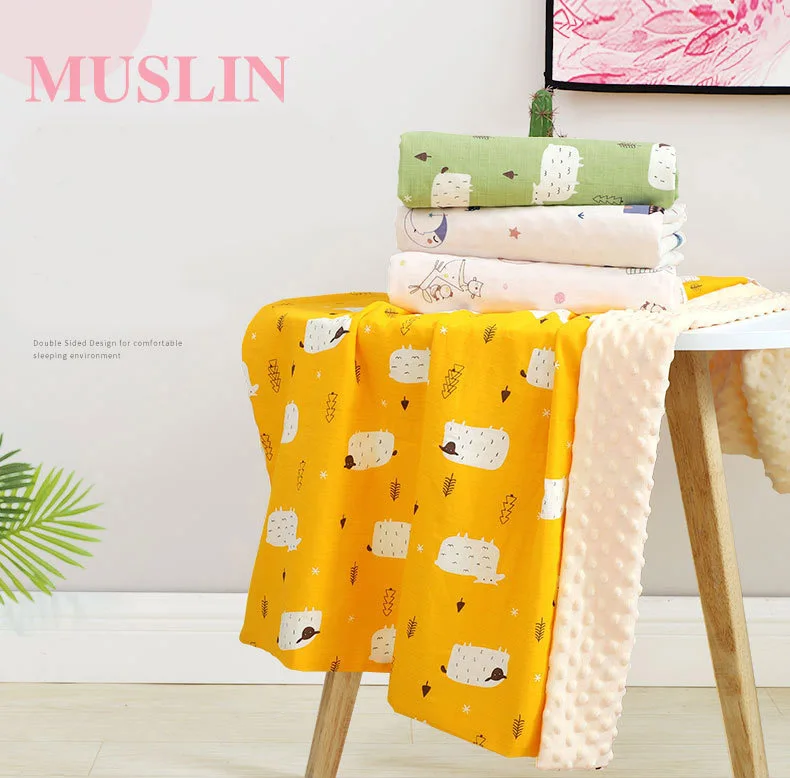 
wholesale microfiber cotton bamboo minky quilt dot cooling kids weighted blanket for baby 