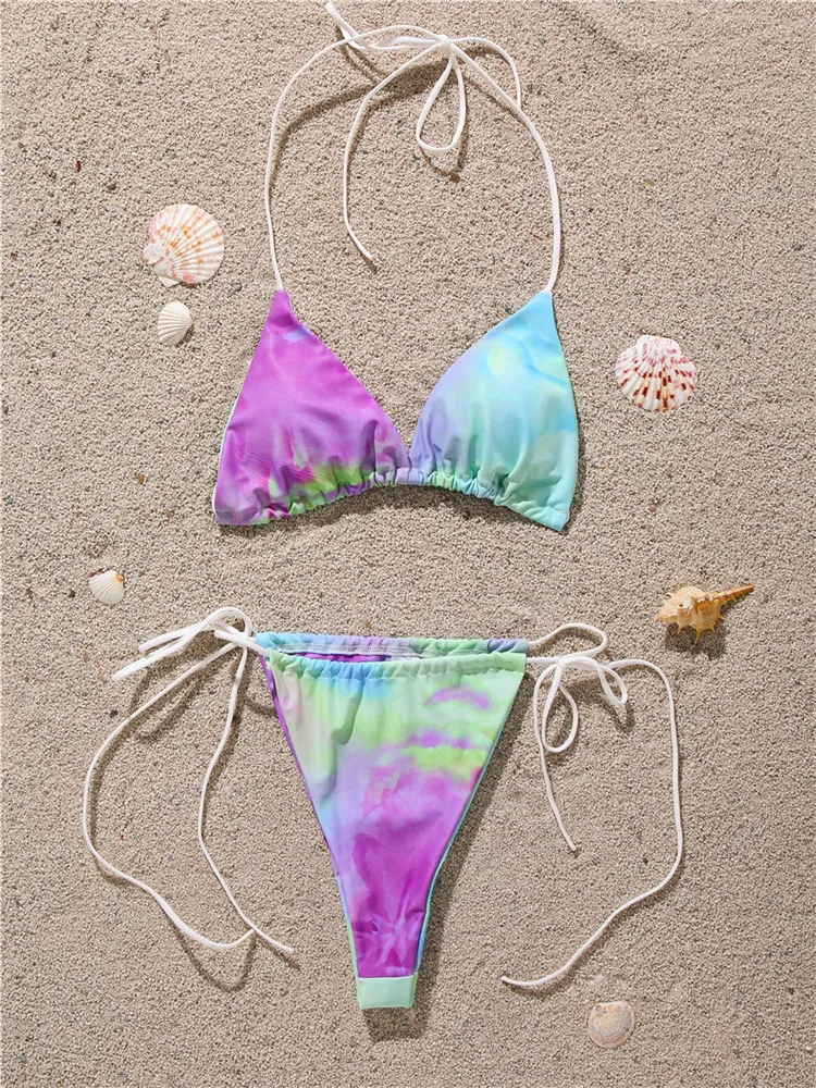 Very New Style 3 Piece Sexy Swimwear Women Tie Dye Brazil Bikini