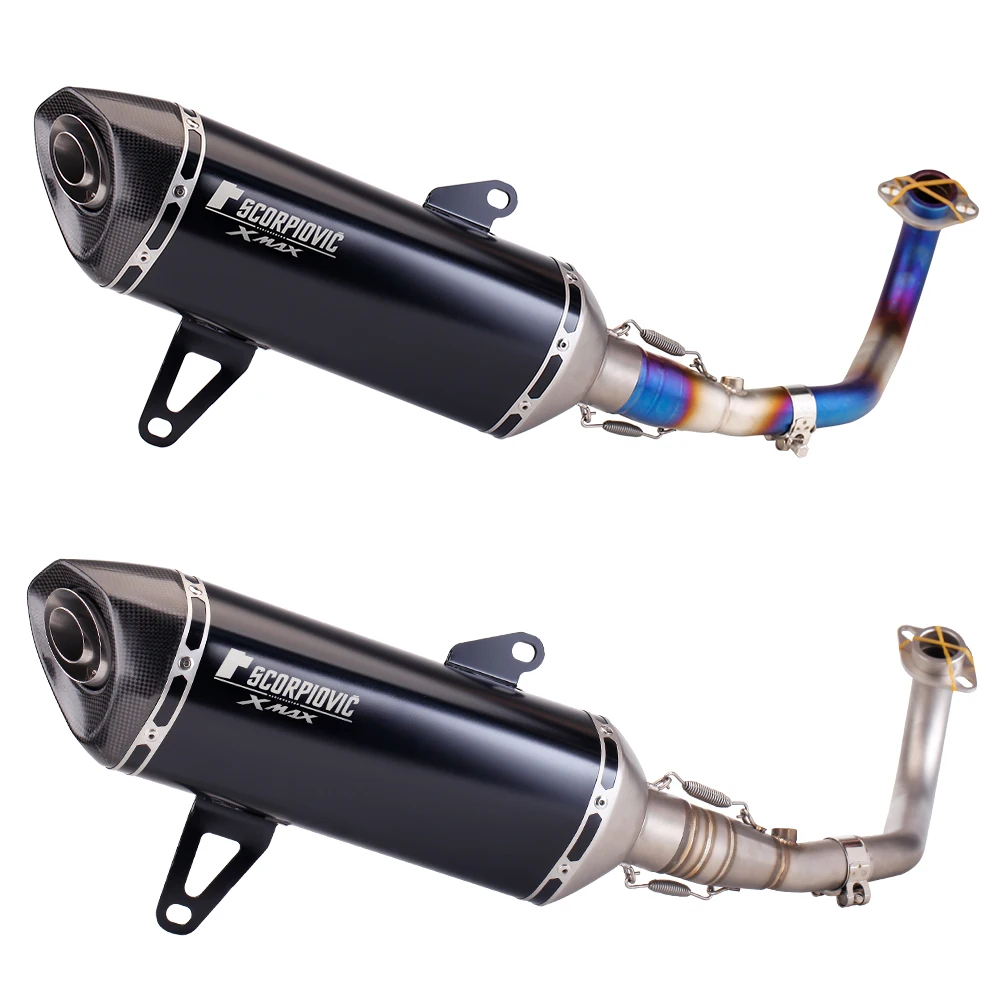 For XMAX300 250 XMAX 300 X MAX250 Motorcycle Exhaust Escape Moto Muffler Slip on Motorcycle Front Pipe Stainless Steel Tube