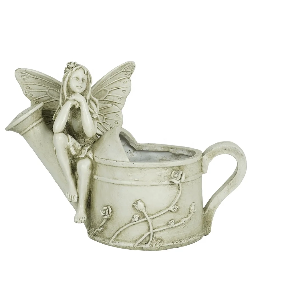 Garden ornament indoor and outdoor flower pot decoration Resin fairy kettle shaped planter