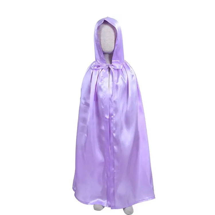 Newest Sale Purple Super Soft Kids Hooded Cape Breathable Custom Kids Capes For Cosplay