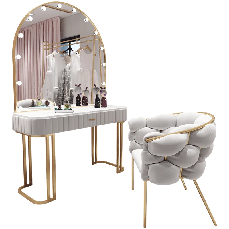 Modern Design Professional Makeup Artist Table Studio Dressing Table with Light for Nail Art Bridal Shop & Beauty Salon Use