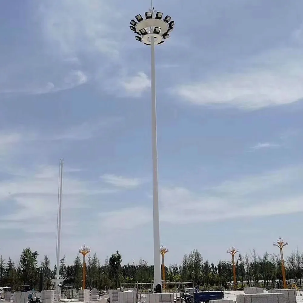 Galvanized Steel 15M Height Stadium Light Pole