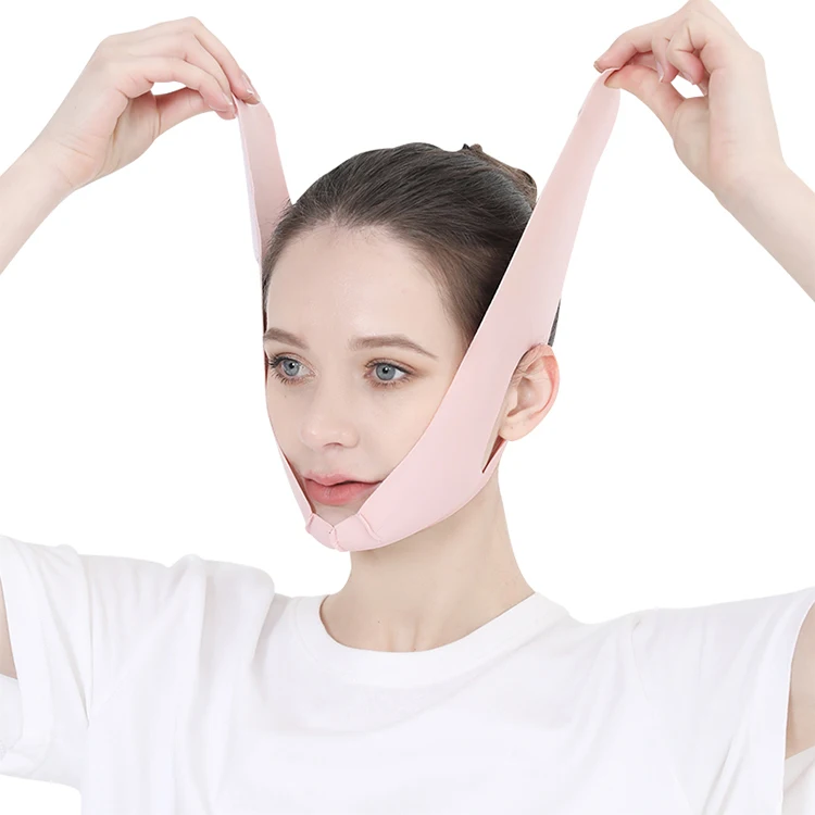 V Shape  breathable pink thin material face slimming face lift bands