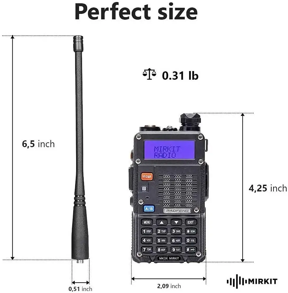 Baofeng UV-5R MK5 8 Вт Максимальная мощность. Любительское радио версия MIRKIT с батареей 1800 мАч для вашего