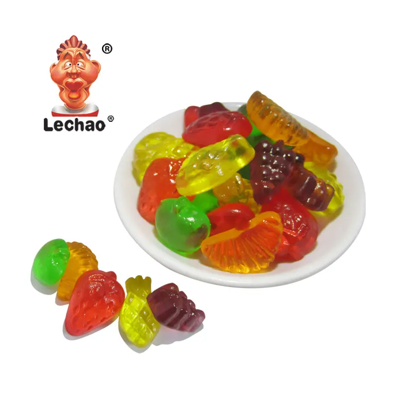 Halal wholesale customization mixed fruit flavour sweet candy toys jelly candy mix fruit gummy candy