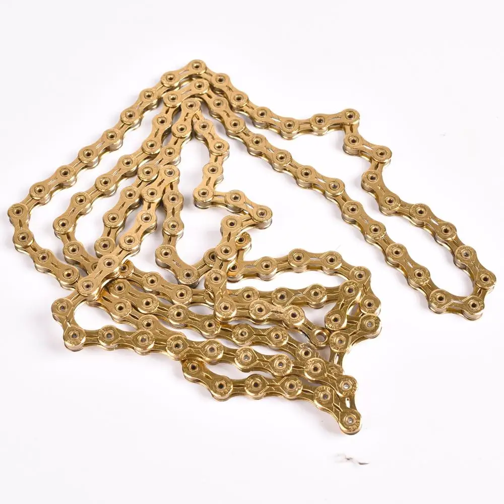 SUMC Mountain Bike Gold chain 12Speed Bicycle Chain EL SL road bike chain  126L with Missing Link for Bicycle Parts