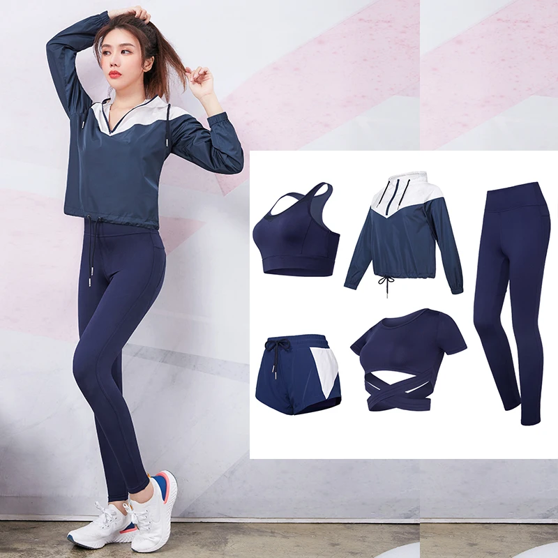 Women Fitness Yoga Set Athletic Apparel Workout Gym Clothes Sports Bra Tank Top Running Leggings Suits Combination Suit Fitness