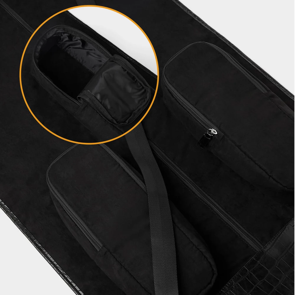 
Custom Black High Quality Vegan Leather Mens Travel Bowling Bag Carrier For Men 