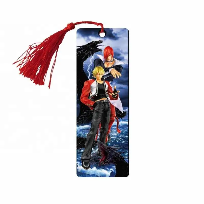 Custom promotional sublimation paper lenticular printing 3D bookmarks with tassels