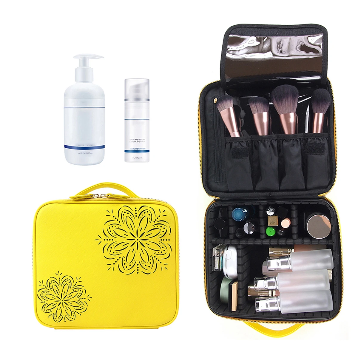 
Professional Private Label Organizer Women Portable Mini Travel Beauty Brush Cosmetic Bag Makeup Case 