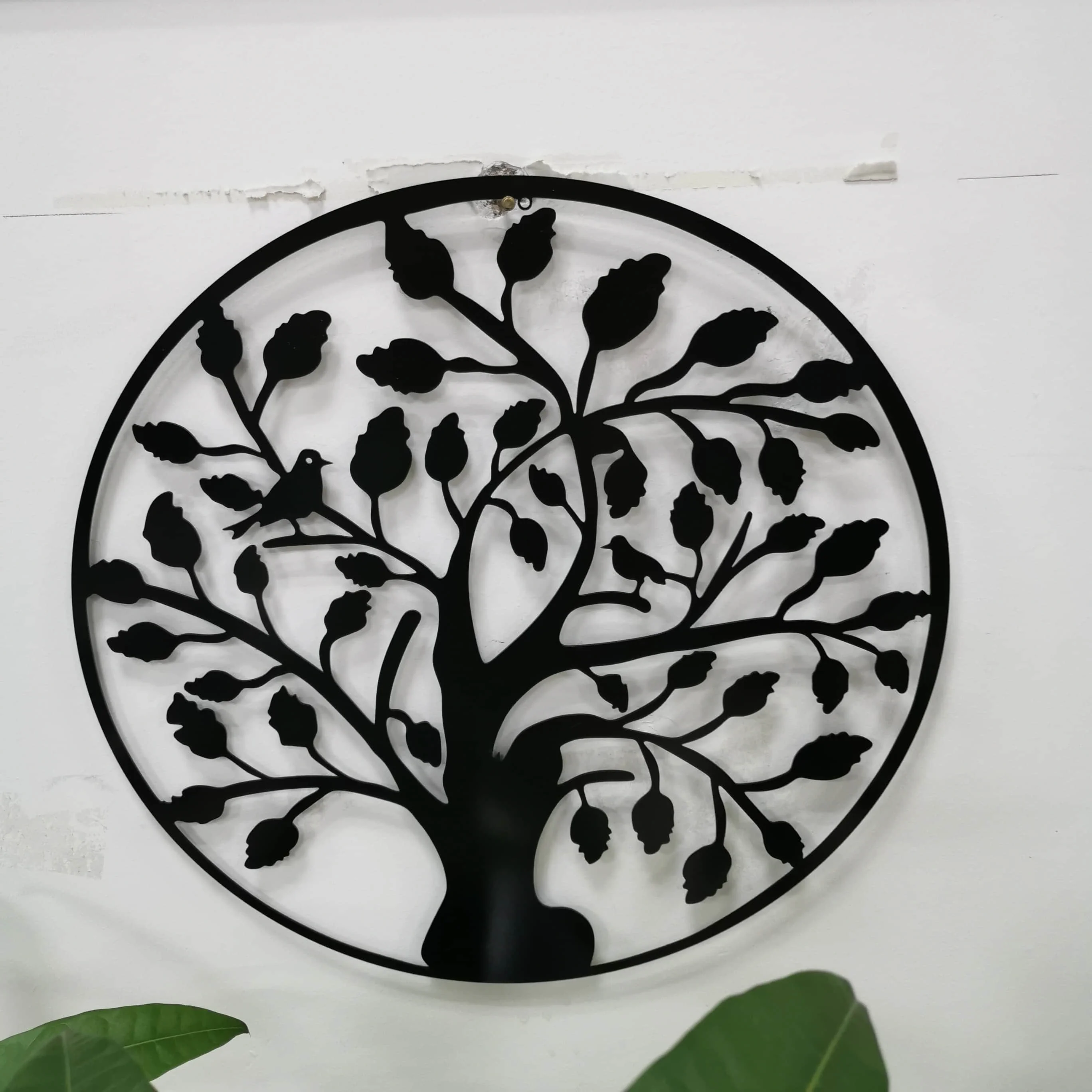 Neutral-color classic metal tree of life design metal tree art
