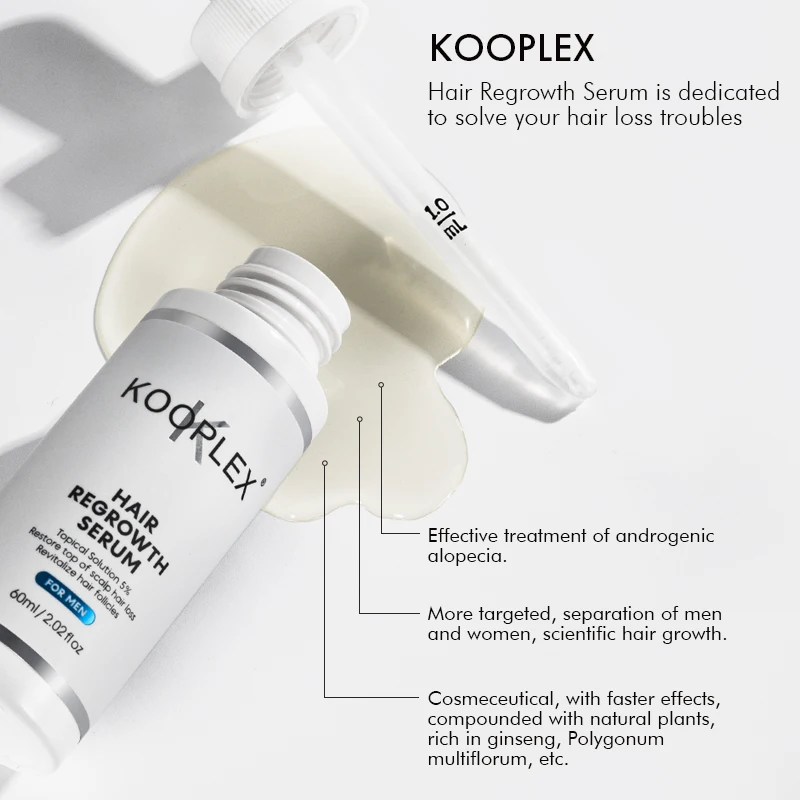 New Trend 5% Natural Organic Effective Anti Loss Hair Treatment Regrowth Oil for Men and Women Biotin Hair Growth Serum