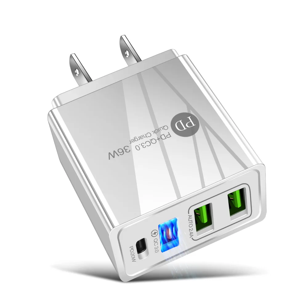 NEW Fantastic  Type-C PD 4 Port USB 36W Wall Charging Charger smart phone charger