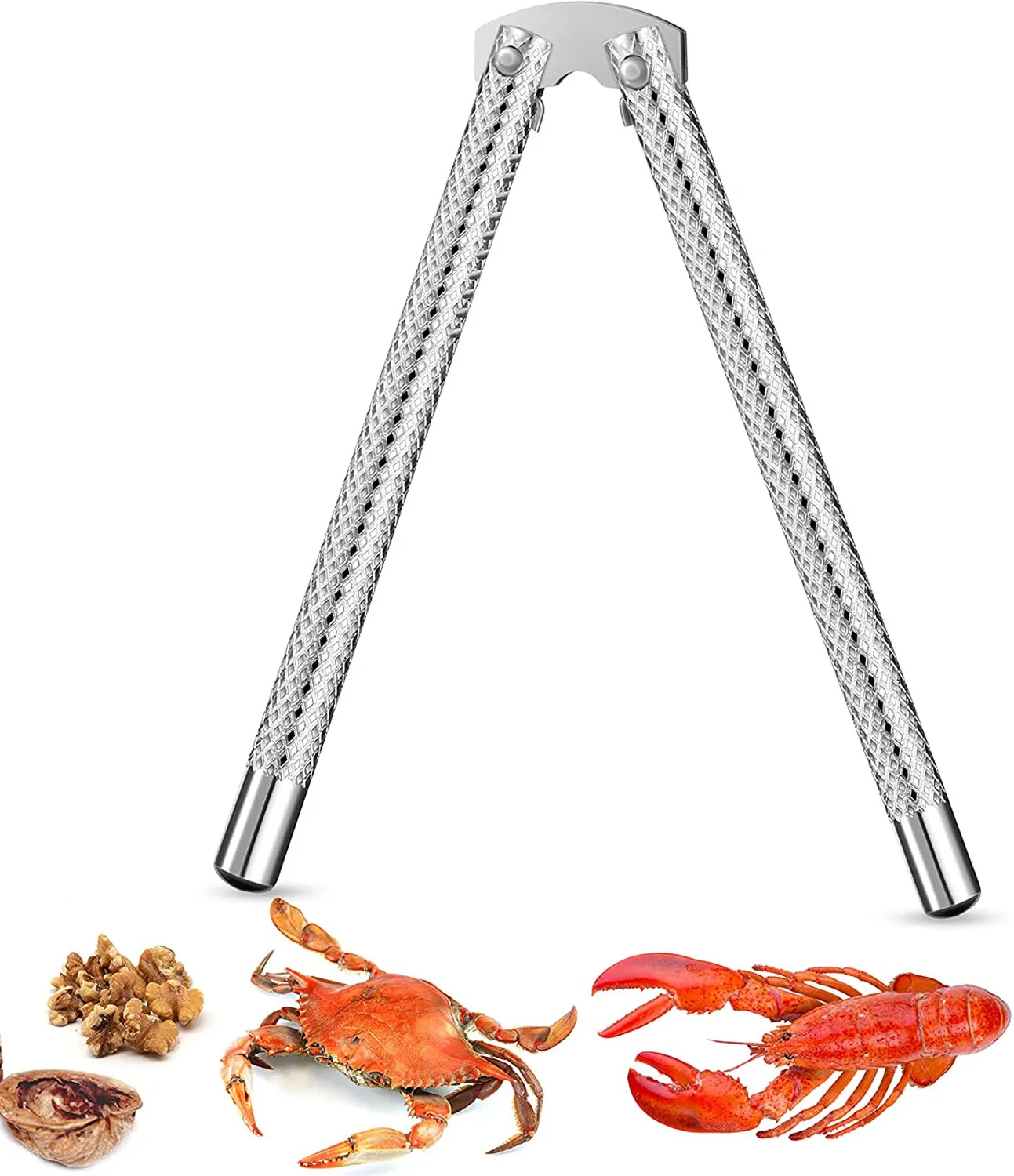 Stainless Steel Nut cracker Silver Metal Shell Crab  Lobster Cracker for Seafood Nuts