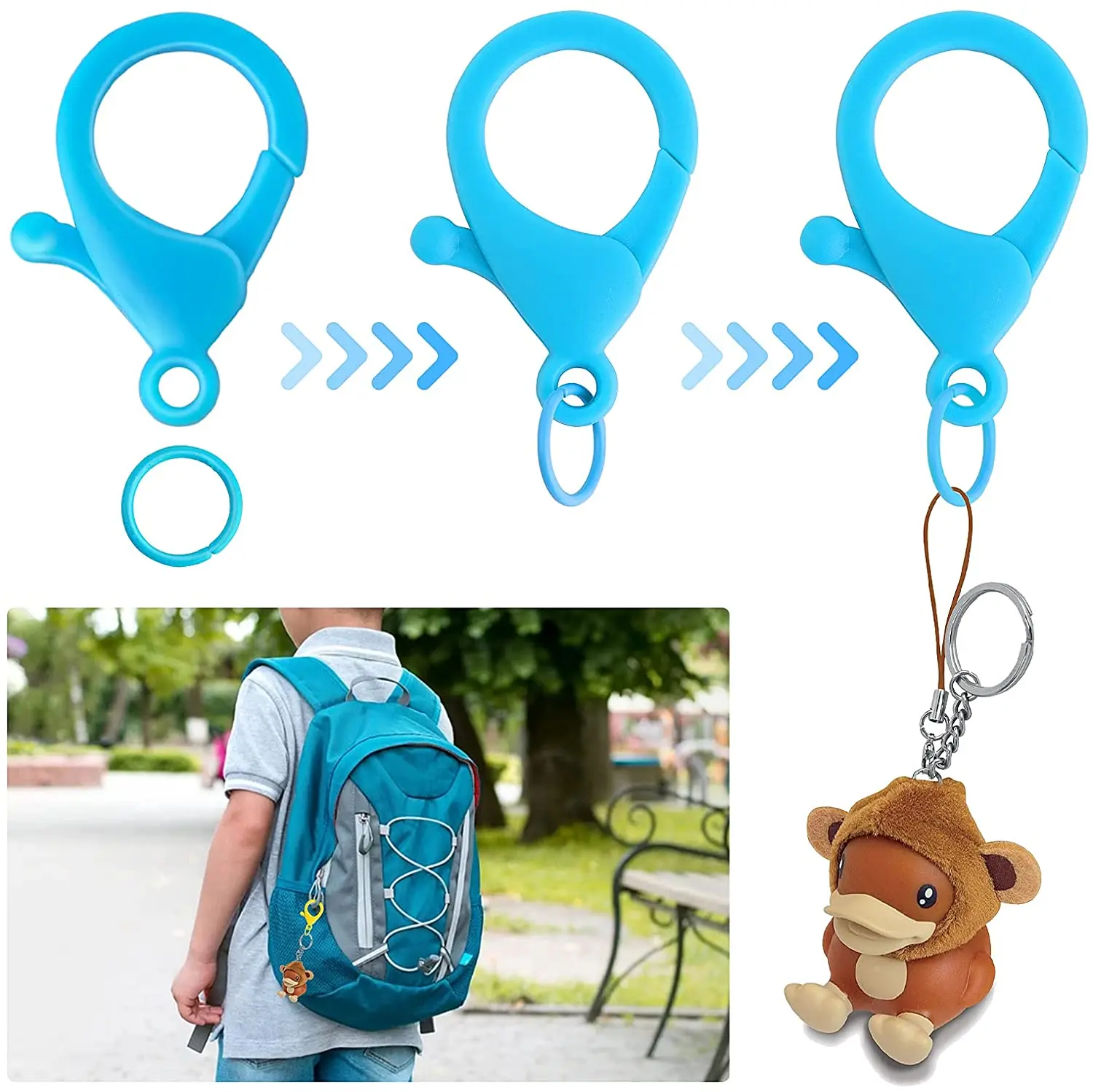 Multicolor Hard Plastic Clips Plastic Lobster Claw Clasps Snap Hooks Lanyard Hooks Fasteners Keychain Key Ring Toy Chain Clasp