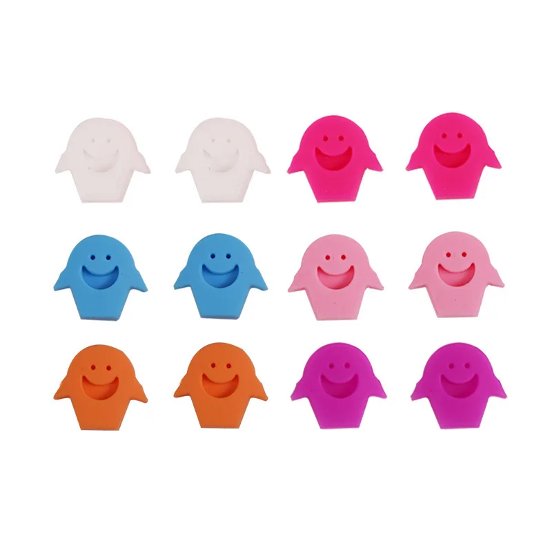 OKSILICONE Hot Sale Colorful Silicone Wine Glass Charms Wine Glass Mark Cup Labels Tag For Champagne Flutes Cocktails Marker
