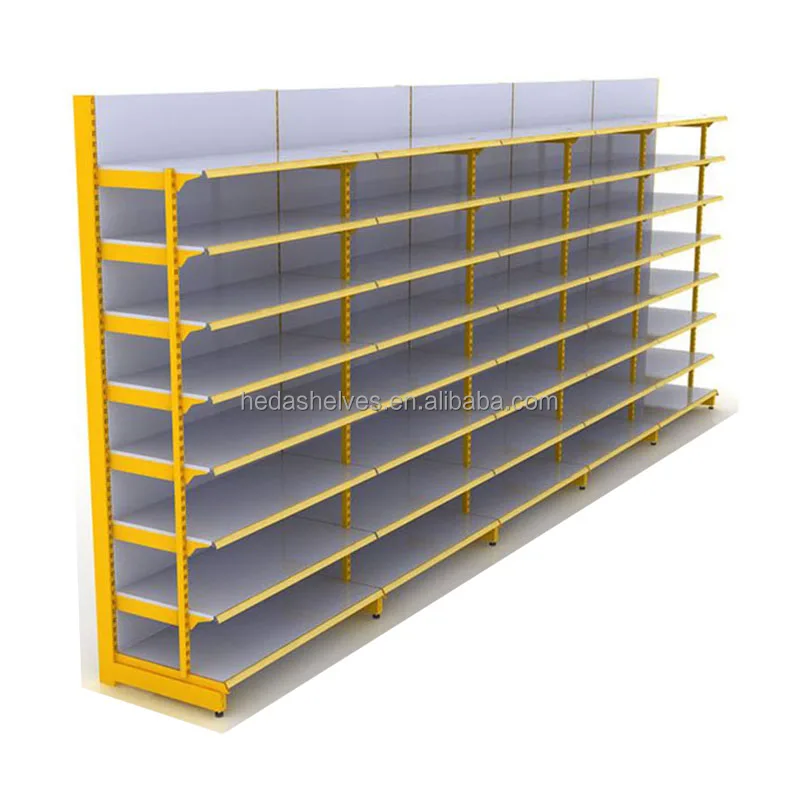 Customized Double-Sided Commercial Shop Shelves Super Market Racks Gondola Shelving Metal Supermarket Shelves For Retail Store