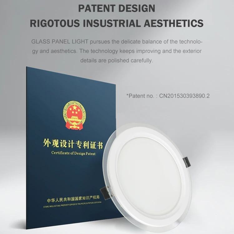 Hotel Indoor Aluminum Body Glass Panel Light 2.5 Inch 5w Led Glass Downlight