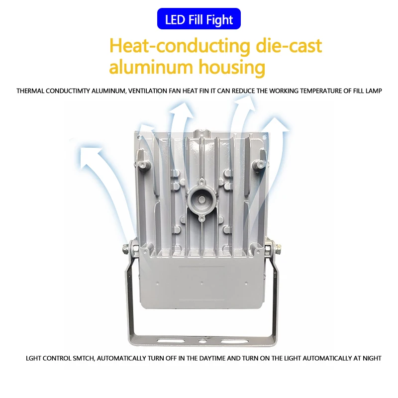 20W Intelligent Auto Monitor Fill Light IR LED Array Flood Lights Outdoor License Plate Camera Recognition IP65