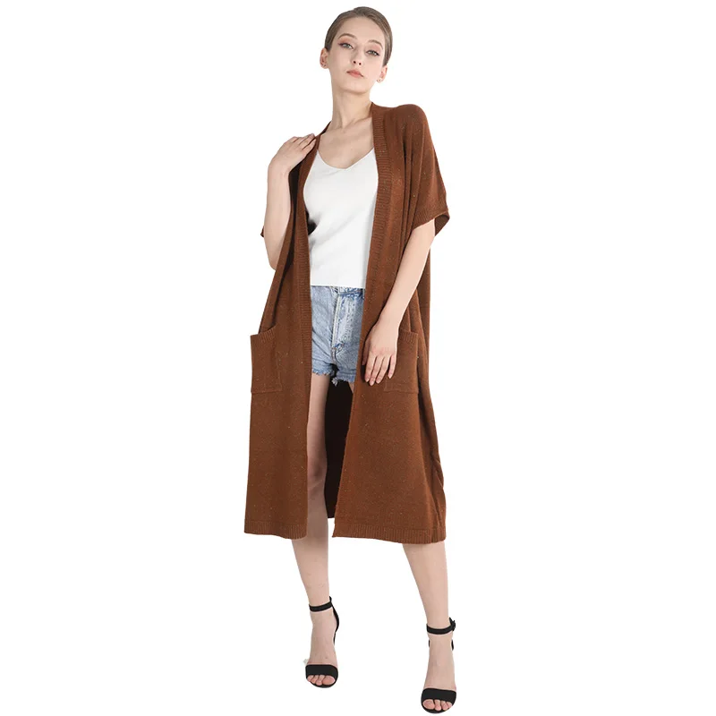 
 Лидер продаж на Amazon, Вязаный Кардиган с длинным коротким рукавом на заказ, свитер, куртка для женщин  