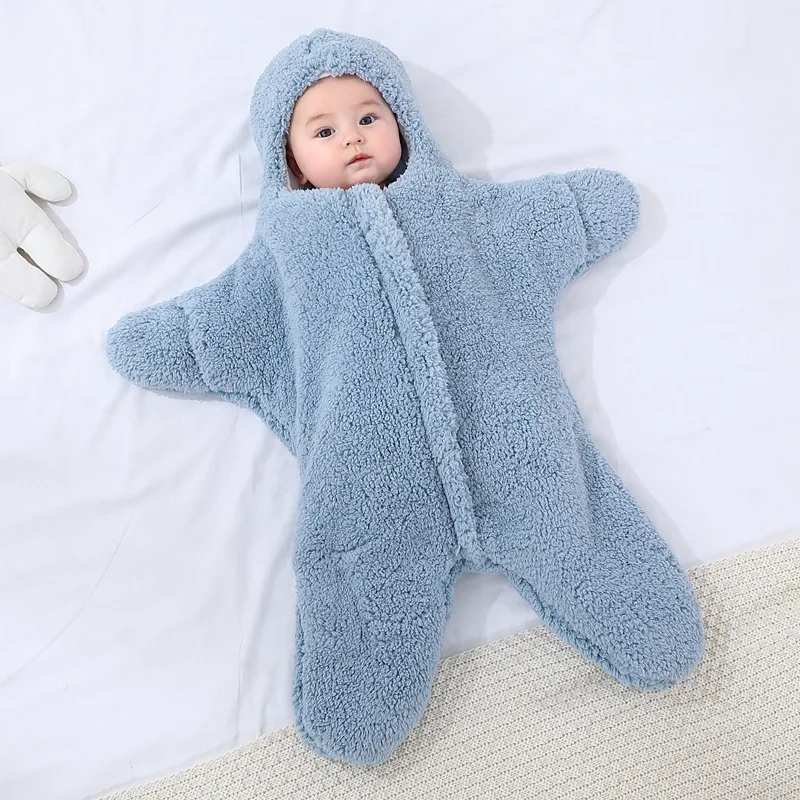Newborn Sleeping Bags Baby Blanket Swaddle Starfish Shape Winter Warm Baby Cocoon Cotton WrapBlankets for Babies Sleepsack