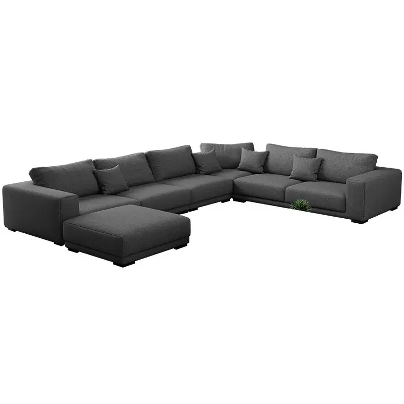 Italian Design Home Furniture Sofa Set High Quality Velvet Fabric Big U Shape Sofa Set for Living Room