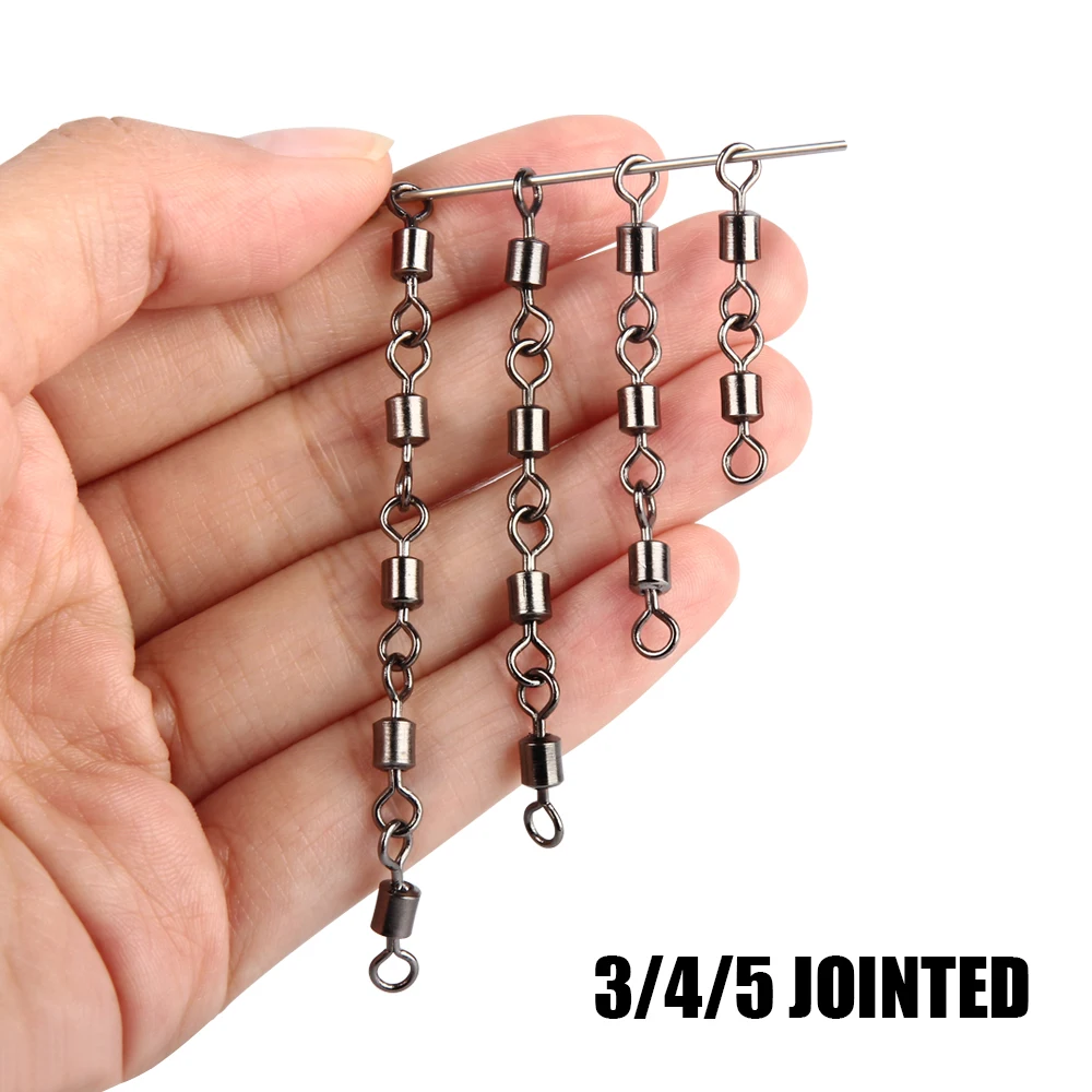 Spinpoler Five Four Three Joint Rolling Swivel With Nice Snap Fishing Accessories Connector For Lure Fishhook Fishing Tackle
