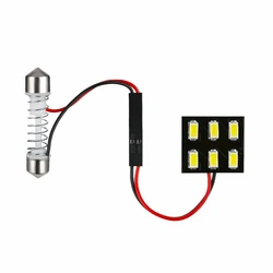 JIACHI FACTORY DC12V White 6000K 5630 SMD 6-24 LED Panel Dome Light Auto Car Reading Interior Lamp License Plate Light T10 BA9S