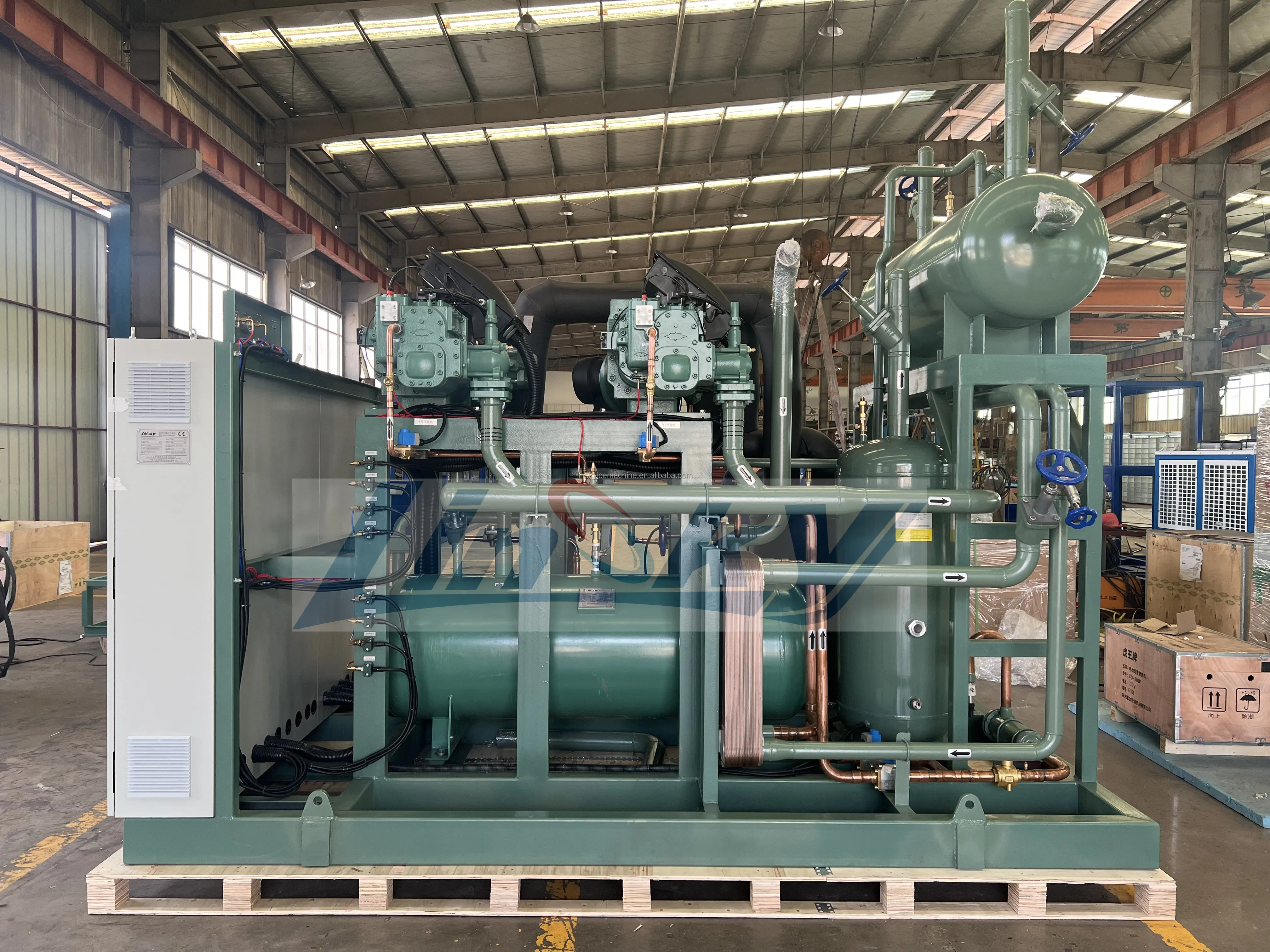 220HP Two Parallel Screw Compressor Refrigeration Unit For Cold Room