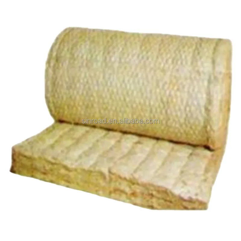 ASTM C-592  ISO 96kg density galvanized Mesh Rock Wool insulation roll blanket