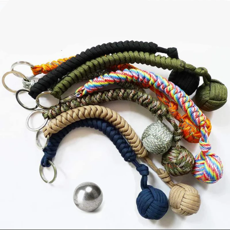 
EDC Monkey Fist Steel Ball For Girl Personal Safety Protect Outdoor Security 