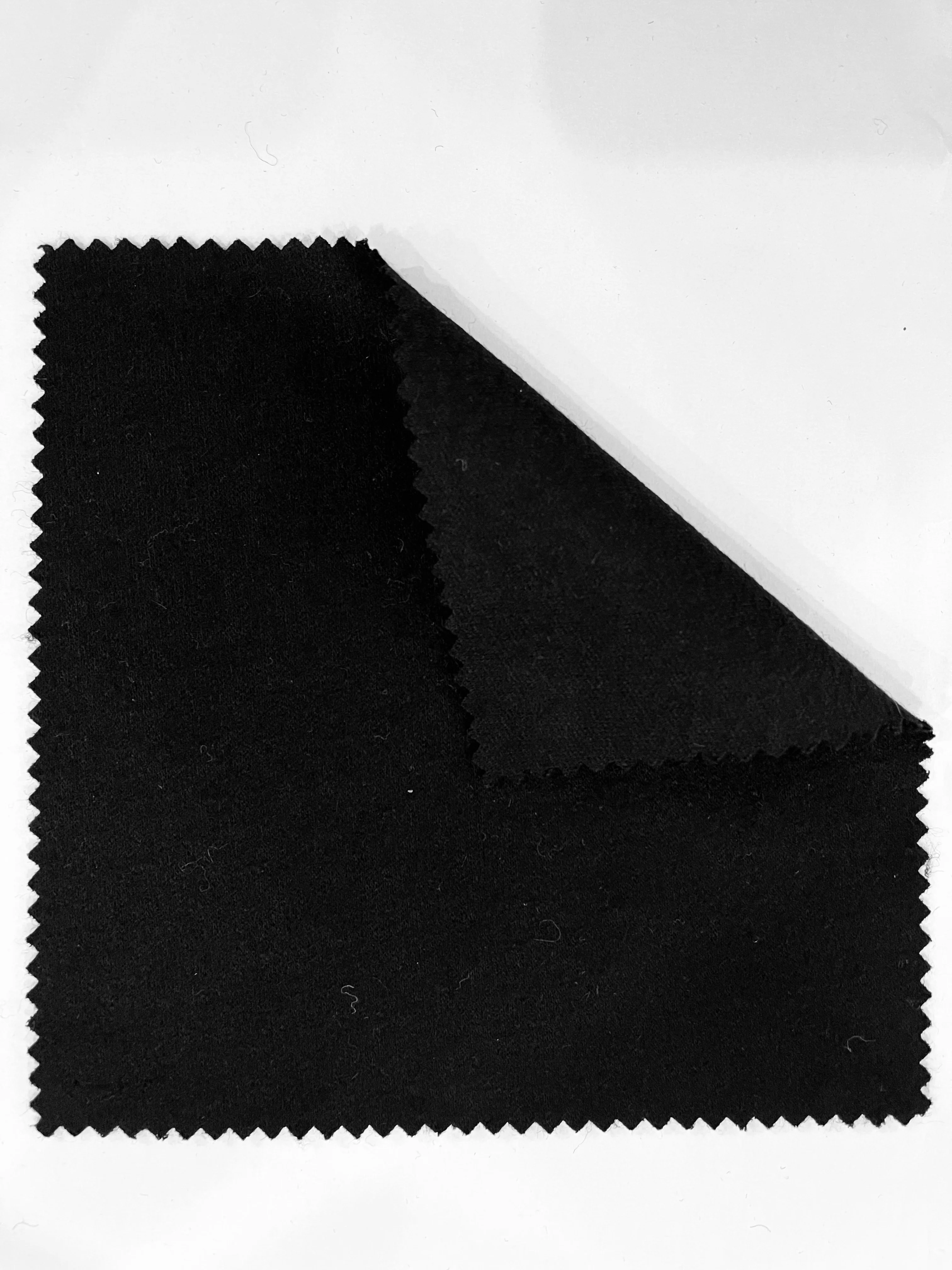 RTS Supplier Plain Double Face Wool Polyester Cotton Knitted Fabrics For Clothing ZY005 black/ZY005-1