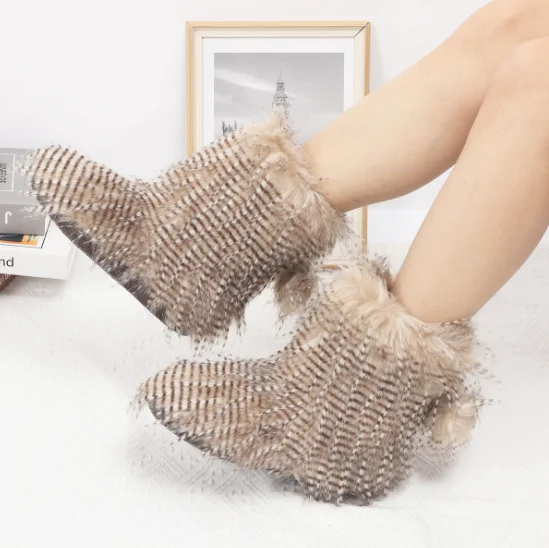 High standard beautiful appearance long-durable flexible fashion warm thickened fur  boots for women