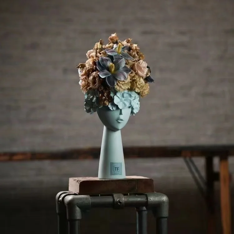 Top Sale High Quality Home And Garden Human Face Flowerpot Living Room Decoration Vase