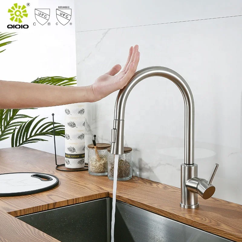 Kaiping Pull down 304 stainless steel single lever cUPC NSF touch sensor smart touchless automatic kitchen sink faucet tap ware